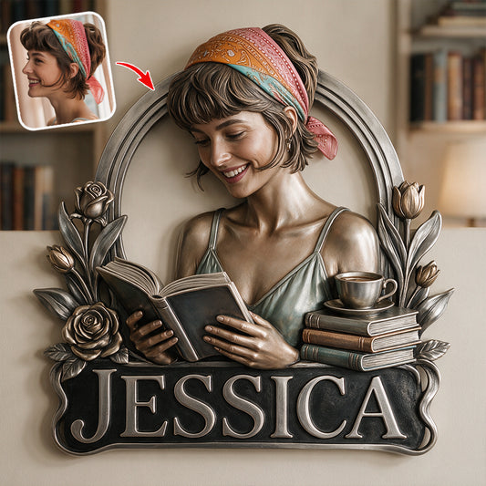 Love Books - Personalized Book 3D Printed Cut Metal Sign