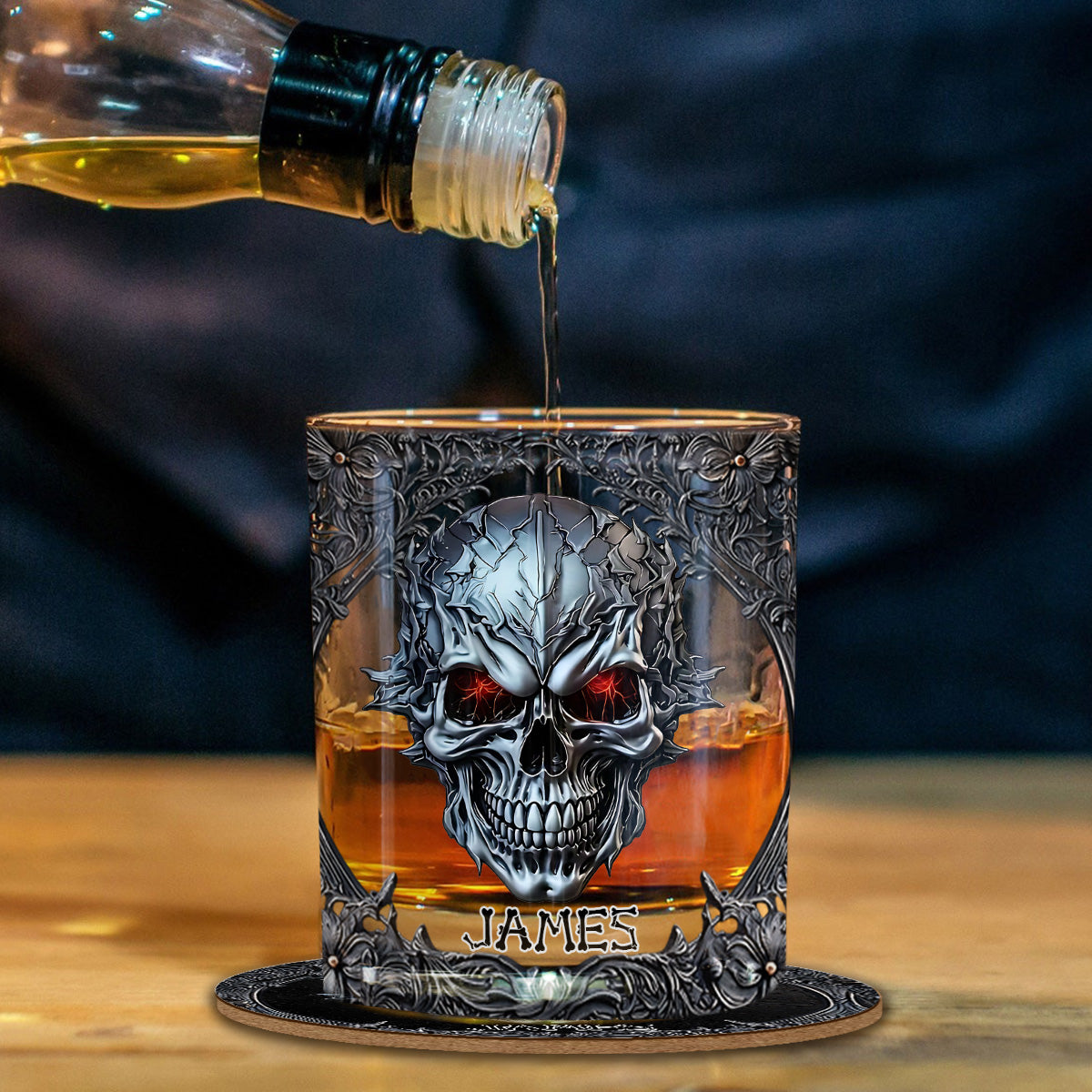 Cooler Totenkopf – personalisiertes Totenkopf-Whiskyglas