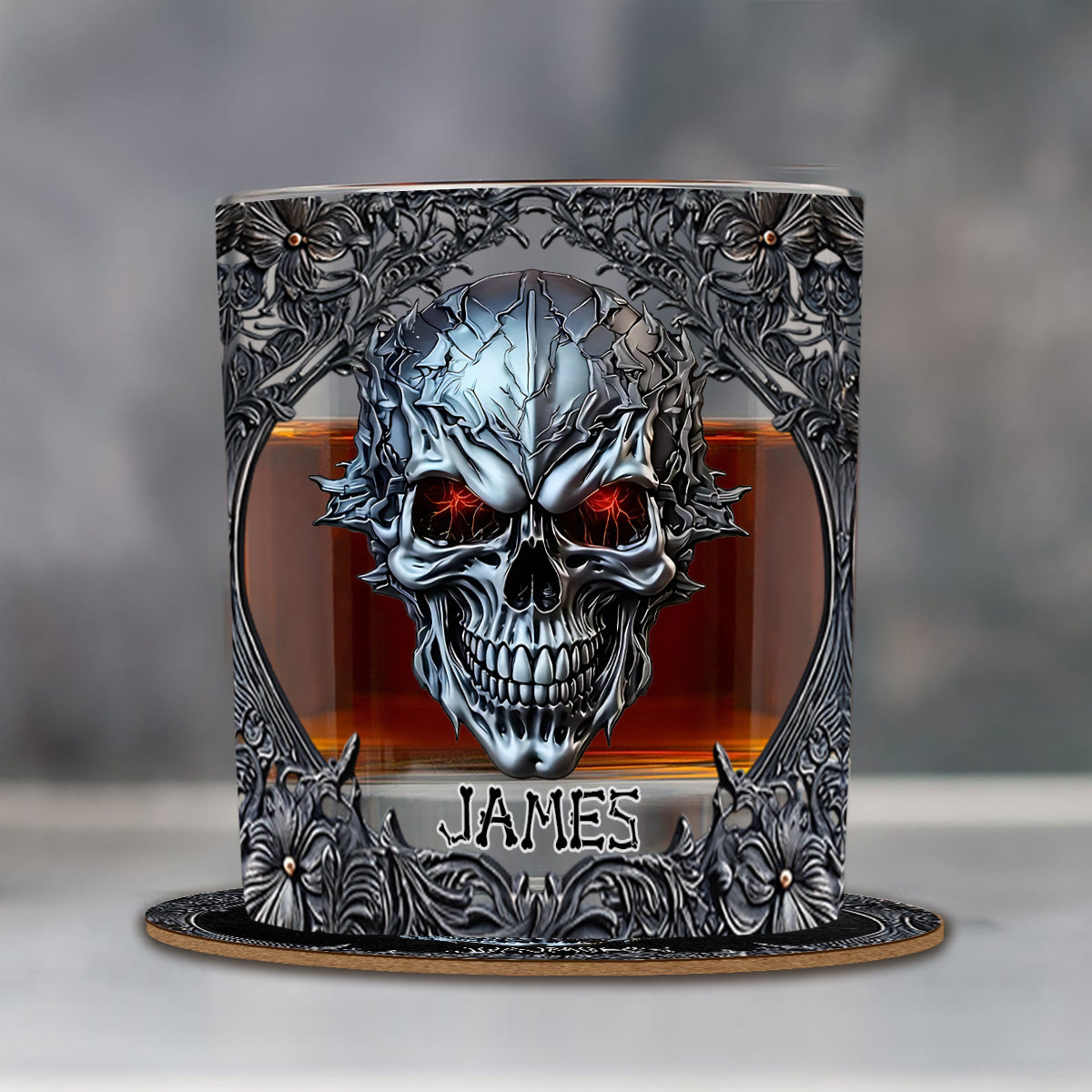 Cooler Totenkopf – personalisiertes Totenkopf-Whiskyglas