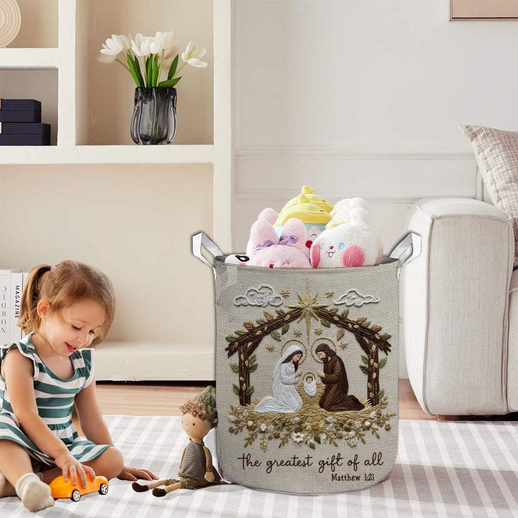 Das größte Geschenk aller Weihnachtskrippen - Christlicher Aufbewahrungskorb