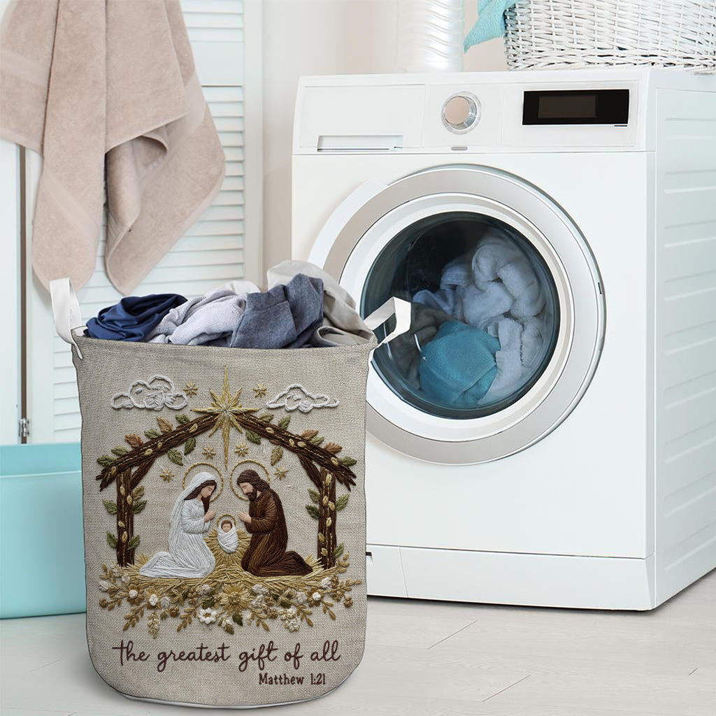 Das größte Geschenk aller Weihnachtskrippen - Christlicher Aufbewahrungskorb