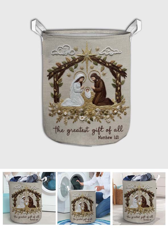 Das größte Geschenk aller Weihnachtskrippen - Christlicher Aufbewahrungskorb