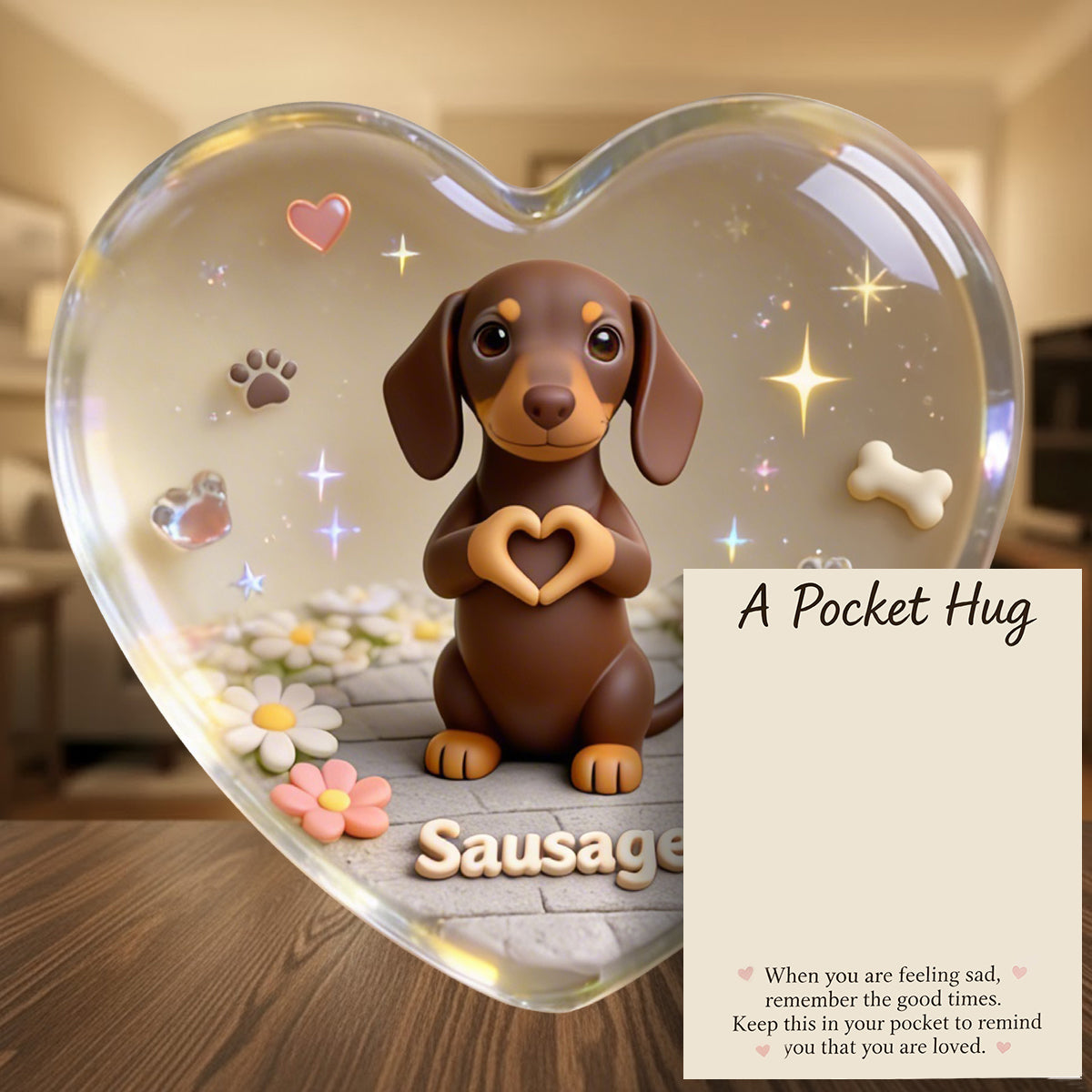 Pet Owner Keepsake Gift - Personalized Dog Pocket Hug Card