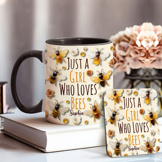 Just A Girl Who Loves Bees - Personalized Bee Accent Mug