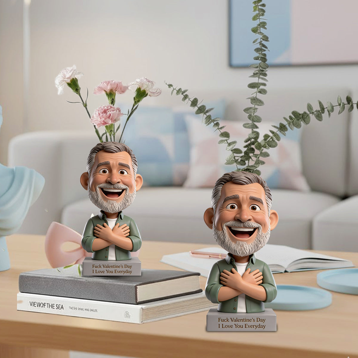 Scheiß auf den Valentinstag – Personalisierte Acryl-Blumenvase in Pärchenform