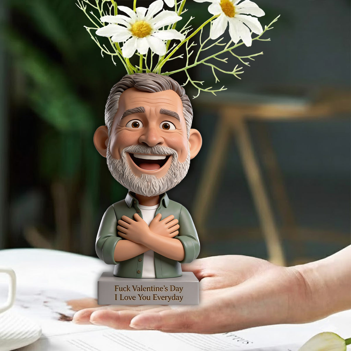 Scheiß auf den Valentinstag – Personalisierte Acryl-Blumenvase in Pärchenform