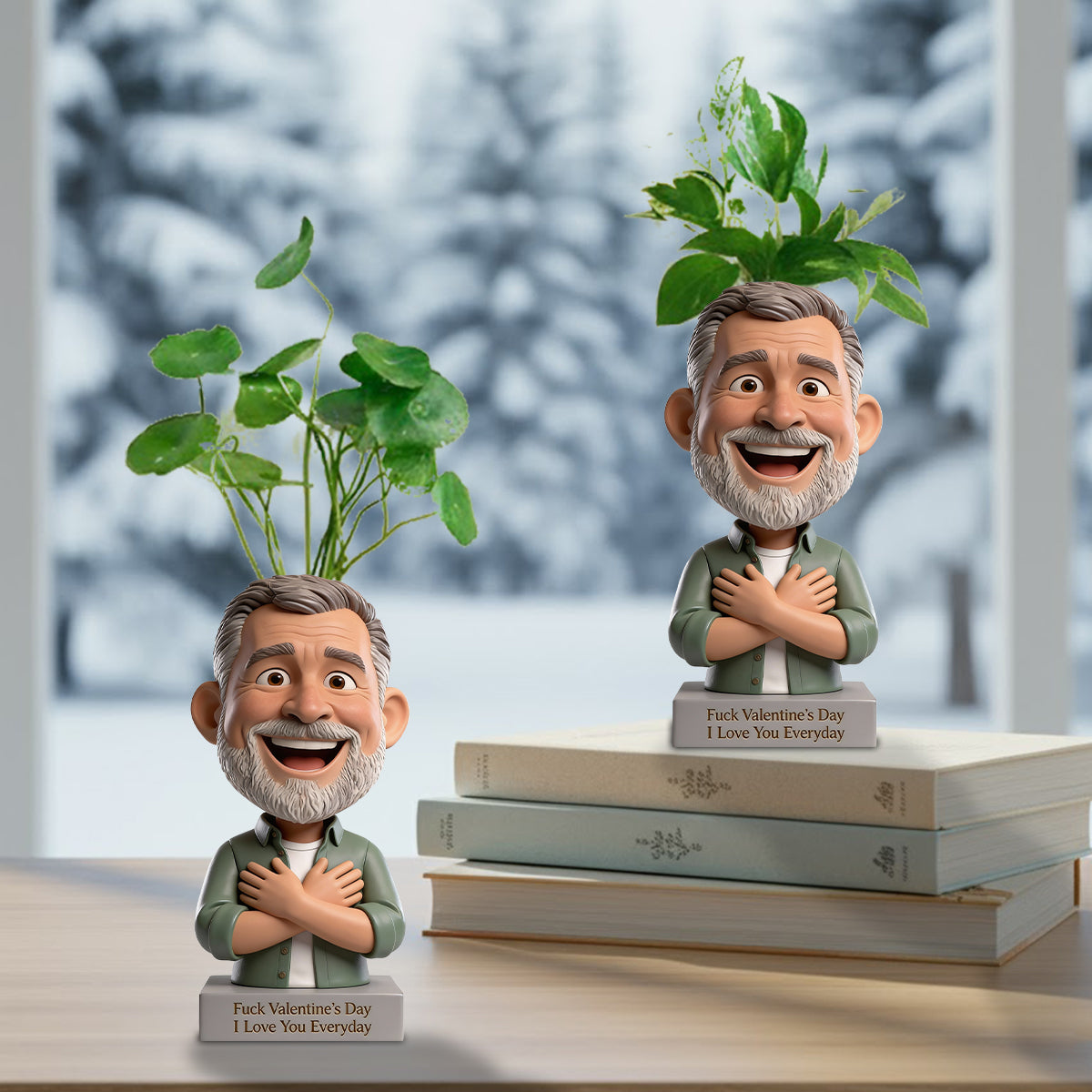 Scheiß auf den Valentinstag – Personalisierte Acryl-Blumenvase in Pärchenform