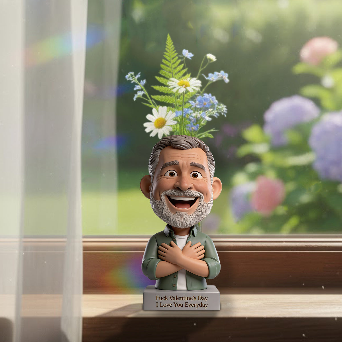 Scheiß auf den Valentinstag – Personalisierte Acryl-Blumenvase in Pärchenform