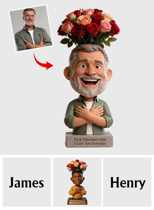 Scheiß auf den Valentinstag – Personalisierte Acryl-Blumenvase in Pärchenform