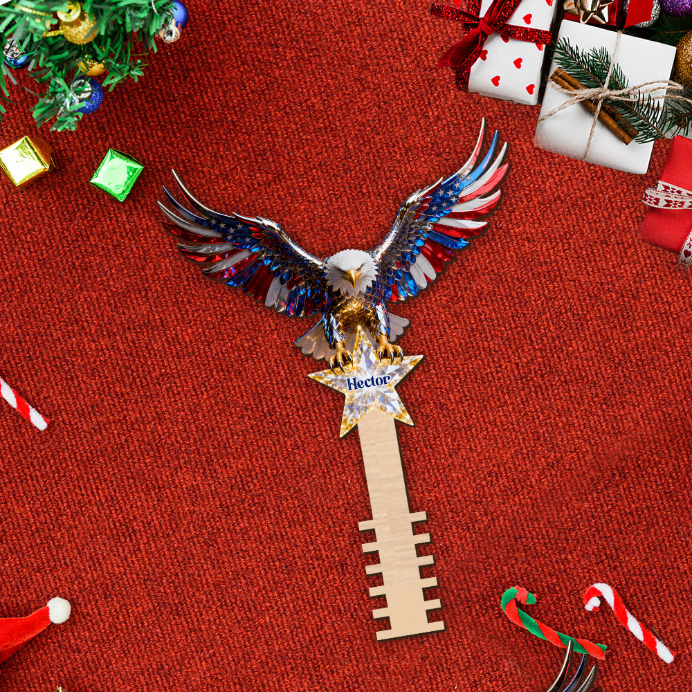 Starker Adler – Personalisierter Baumspitzenaufsatz mit Weißkopfseeadler