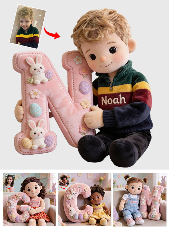 Custom Any Photo - Easter Day - Personalized Kid Premium Faux Fur Pillow