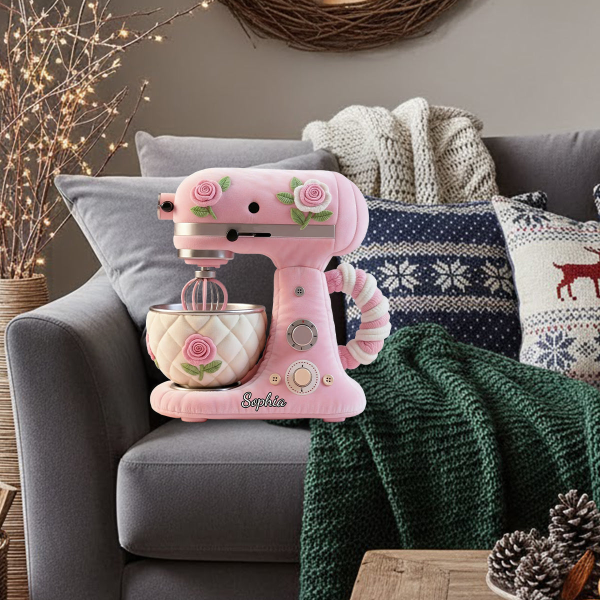 Das perfekte Geschenk für Backfans – personalisiertes Kissen in Backform aus Kunstfell