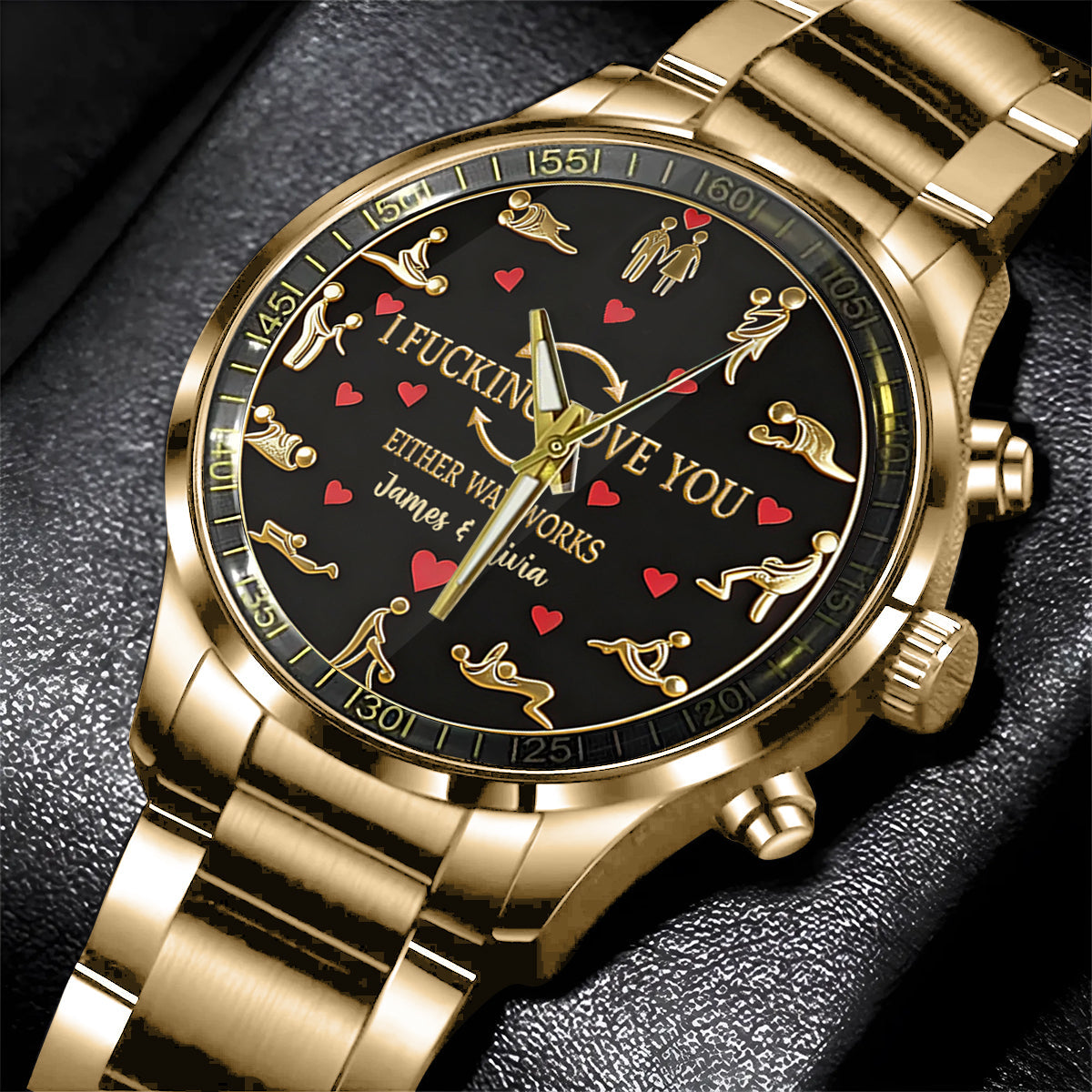 Ich liebe dich – Personalisierte, pikante Pärchen-Handuhr