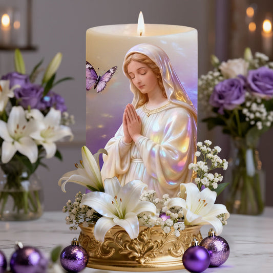 Our Lady Eternal Glow - Christian Flameless Candle