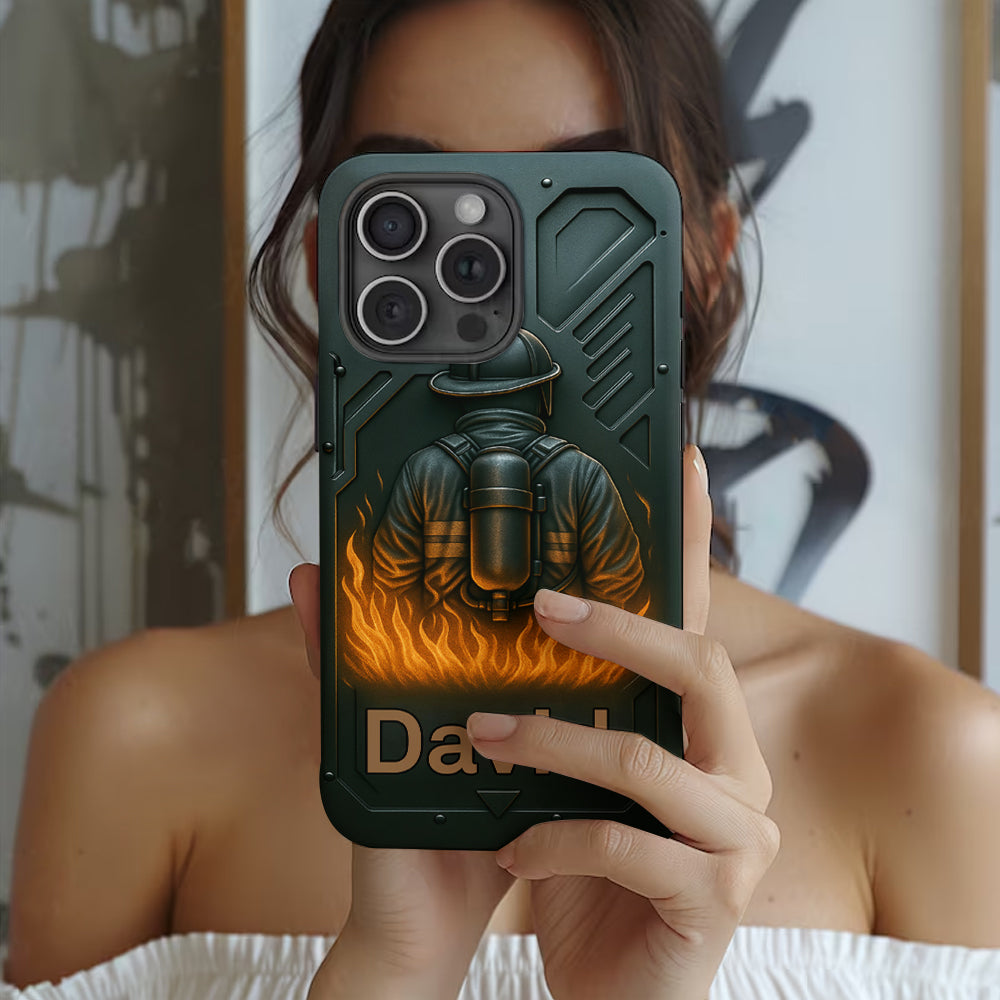 The Stronge One – Personalisierte Handyhülle mit Feuerwehrmotiv und Volldruck