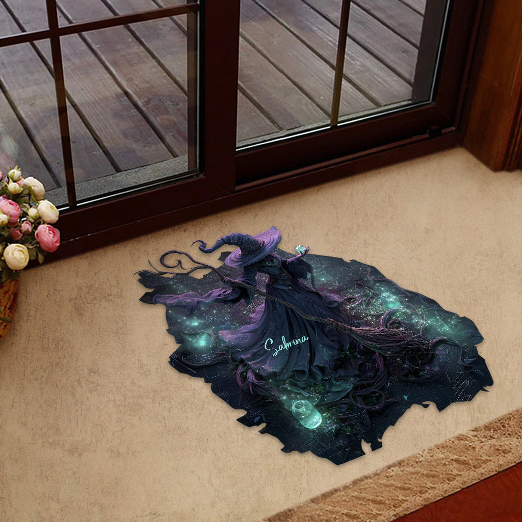 Beautiful Witch - Personalized Witch Shaped Doormat/ Rug