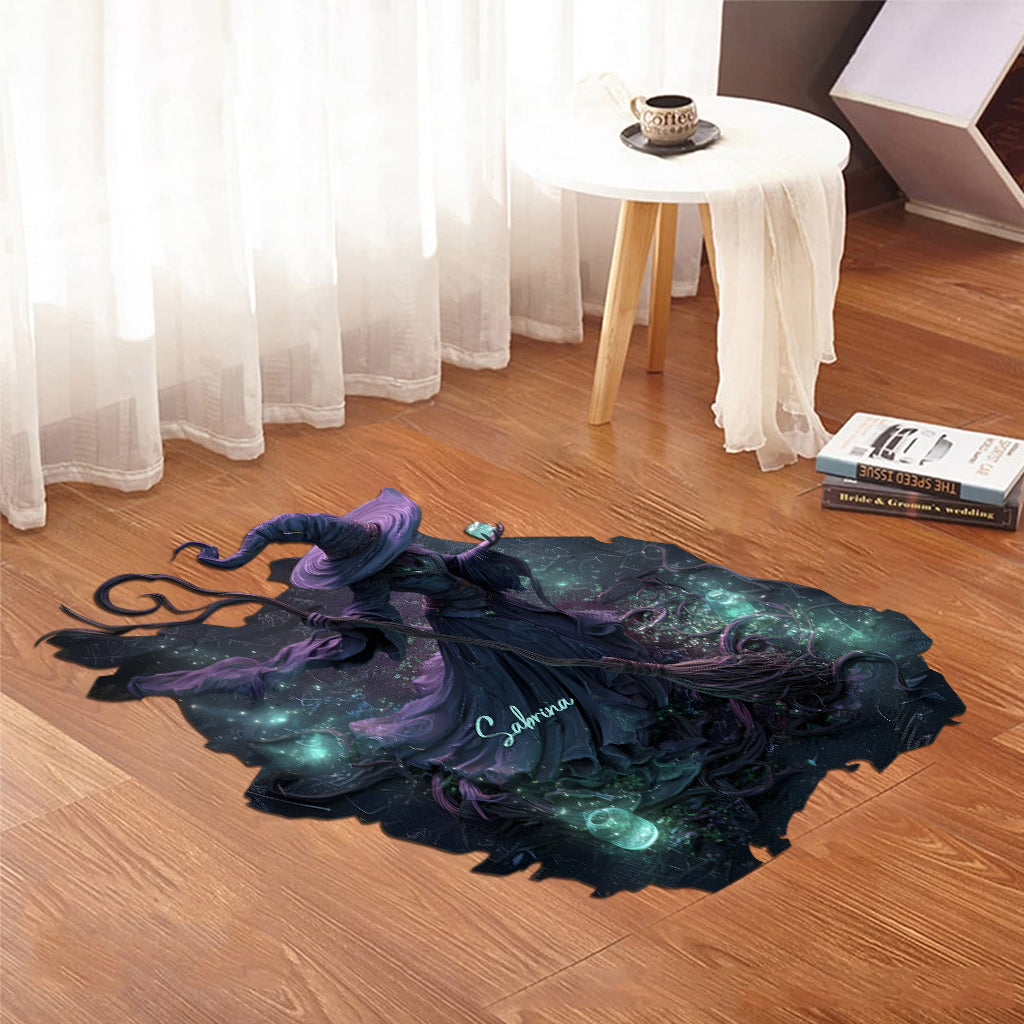 Beautiful Witch - Personalized Witch Shaped Doormat/ Rug