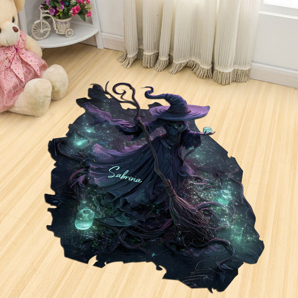 Beautiful Witch - Personalized Witch Shaped Doormat/ Rug