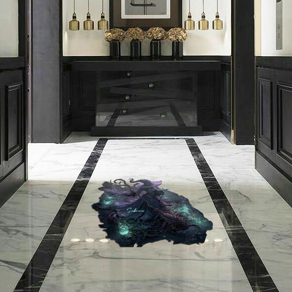 Beautiful Witch - Personalized Witch Shaped Doormat/ Rug