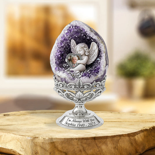 Amethyst-Engel-Andenken – Personalisierte Gedenktafel aus Acryl in individueller Form