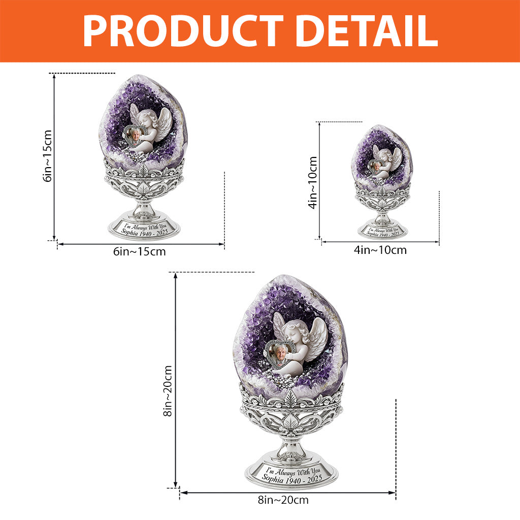 Amethyst Angel Keepsake - Personalized Memorial Custom Shaped Acrylic Plaque