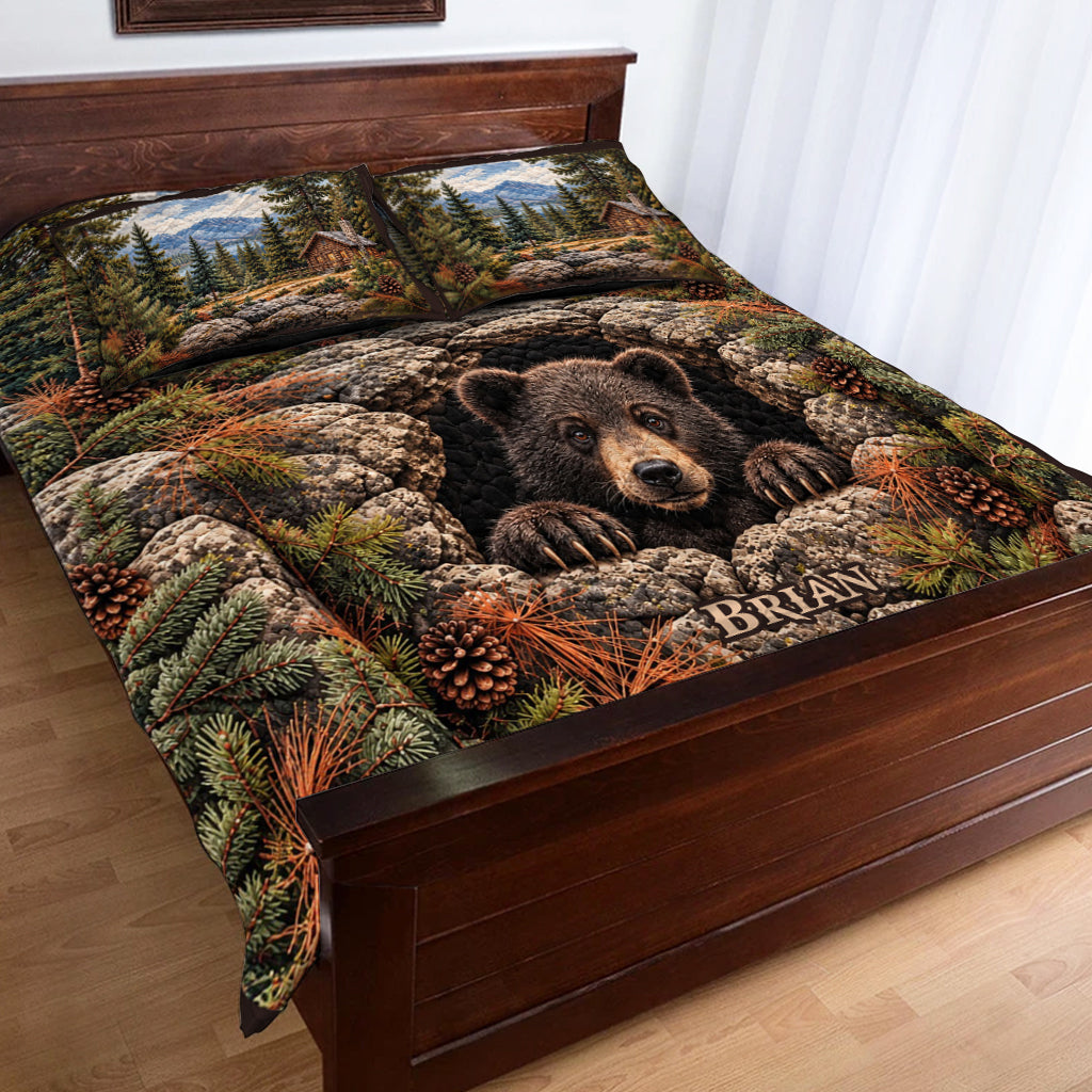 Mountain Bear - Personalized Bear Quilt Set