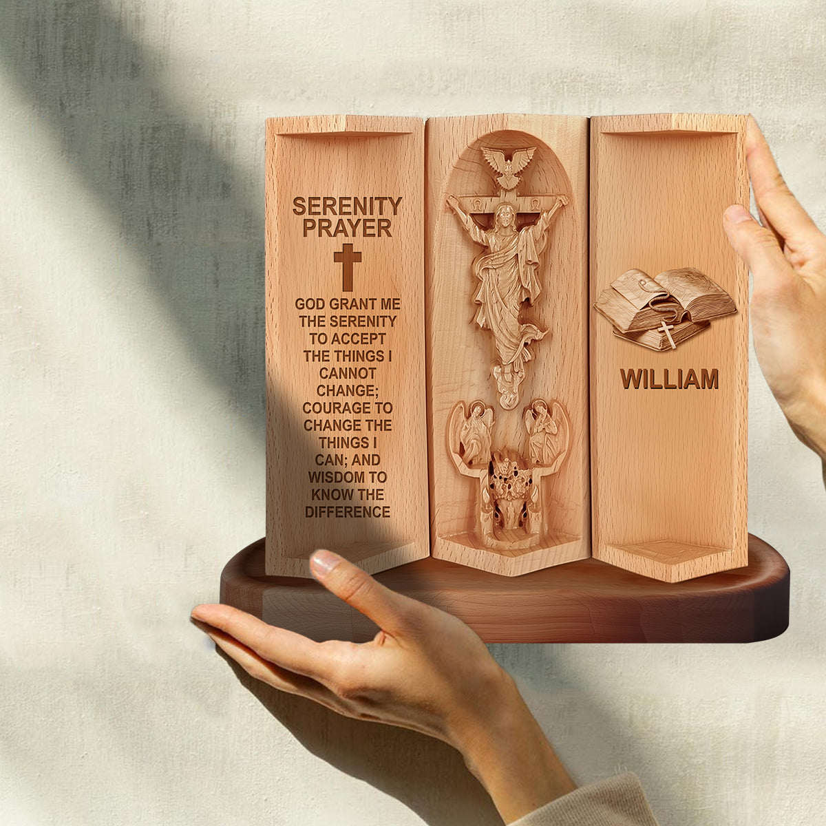 Serenity Prayer - Personalized Christian Custom Shaped Wood Plaque