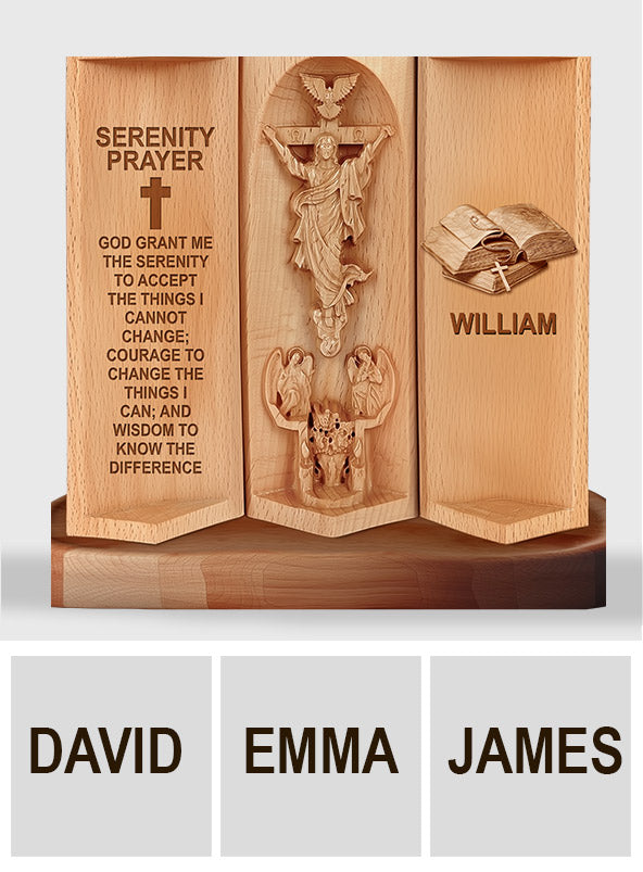 Serenity Prayer - Personalized Christian Custom Shaped Wood Plaque