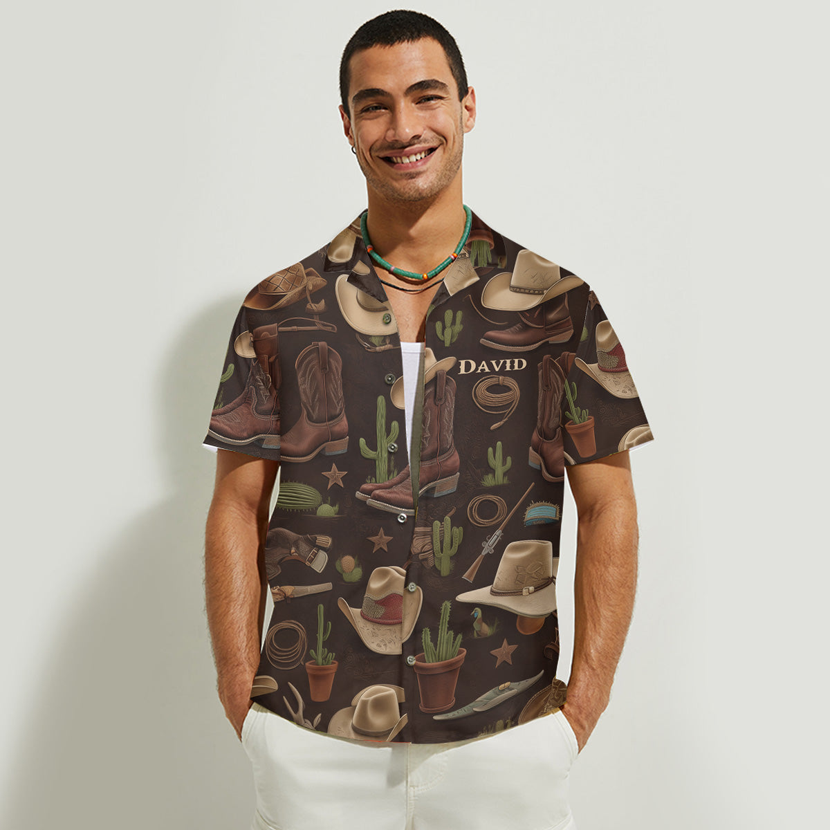 Du und ich, wir schaffen das – Personalisiertes Hawaiihemd und ärmelloses Kleid im Country-Girl-Stil
