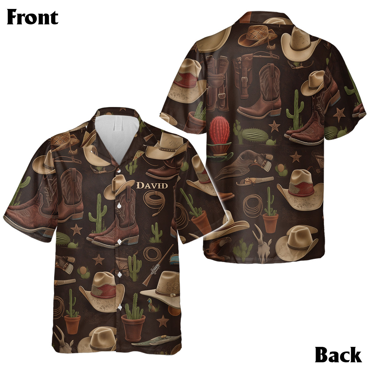 Du und ich, wir schaffen das – Personalisiertes Hawaiihemd und ärmelloses Kleid im Country-Girl-Stil