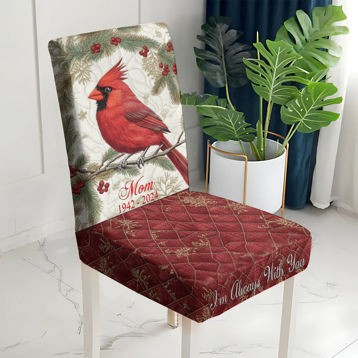Cardinals I'm Always With You - Personalized Memorial Chair Cover Set