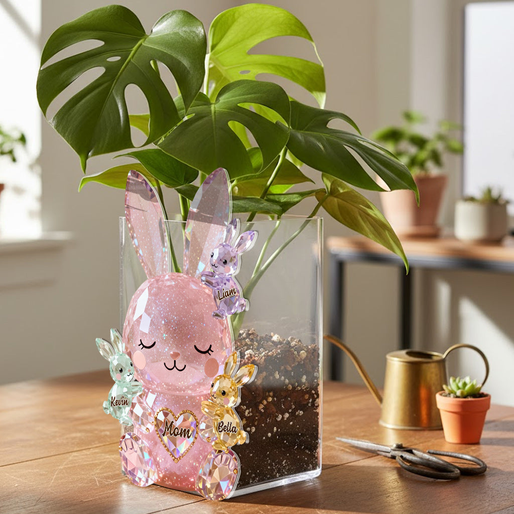 Sparkling Bunny Easter - Personalized Mother Acrylic Pot