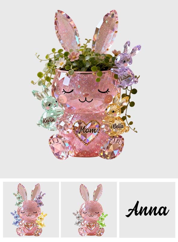 Sparkling Bunny Easter - Personalized Mother Acrylic Pot