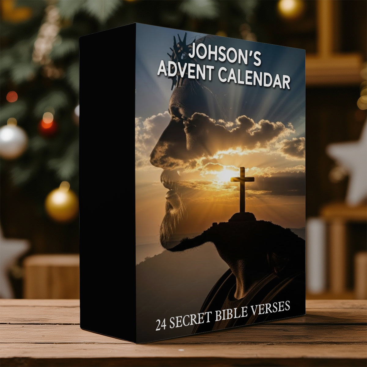 Adventskalender mit Bibelversen – Personalisierter christlicher Faltkalender mit Ornamenten