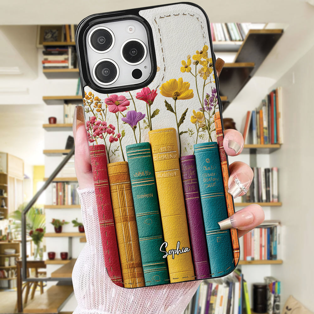 Vintage-Blumenbuch – Personalisiertes Buch, faltbare Handyhülle