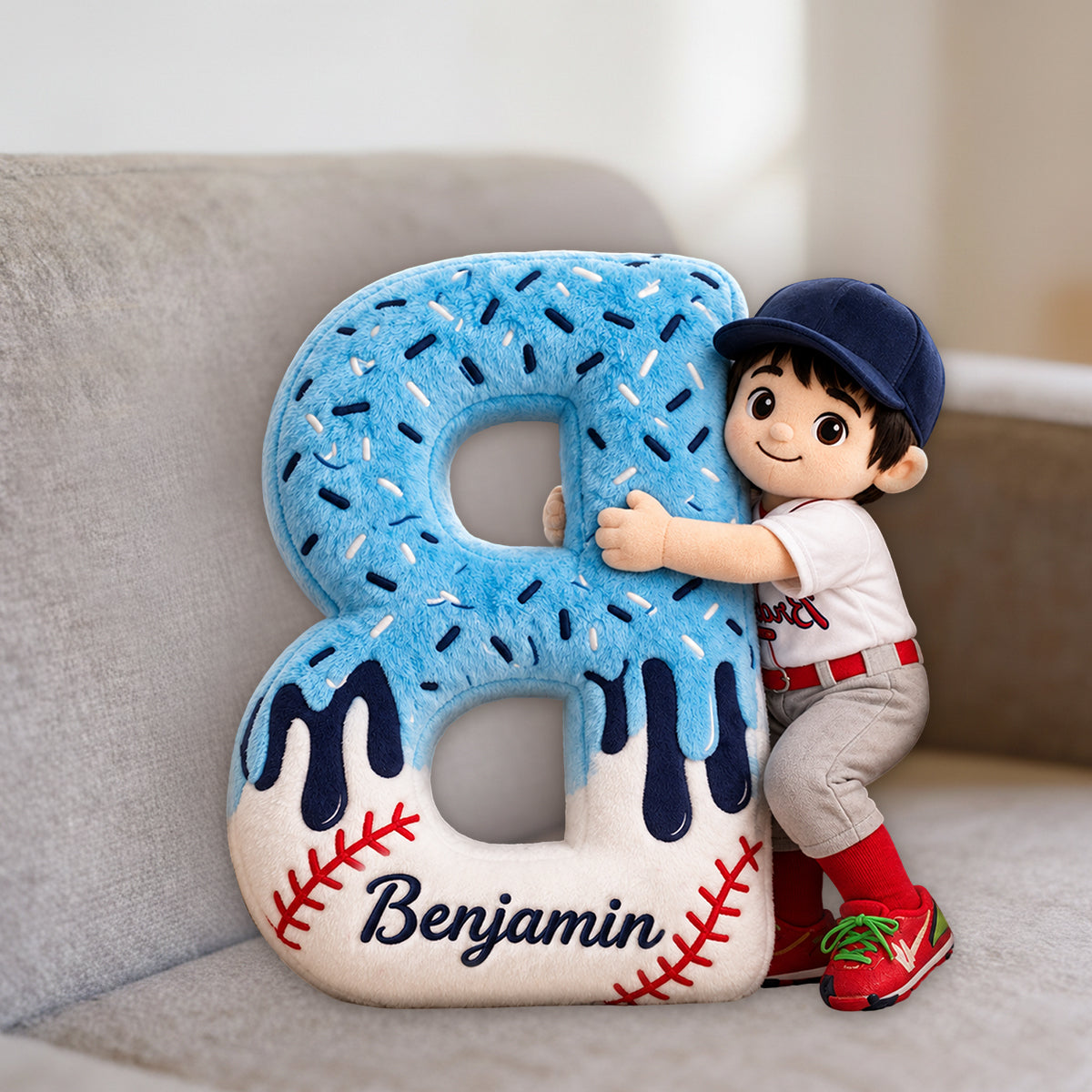 Love Sport - Personalized Baseball Premium Faux Fur Pillow
