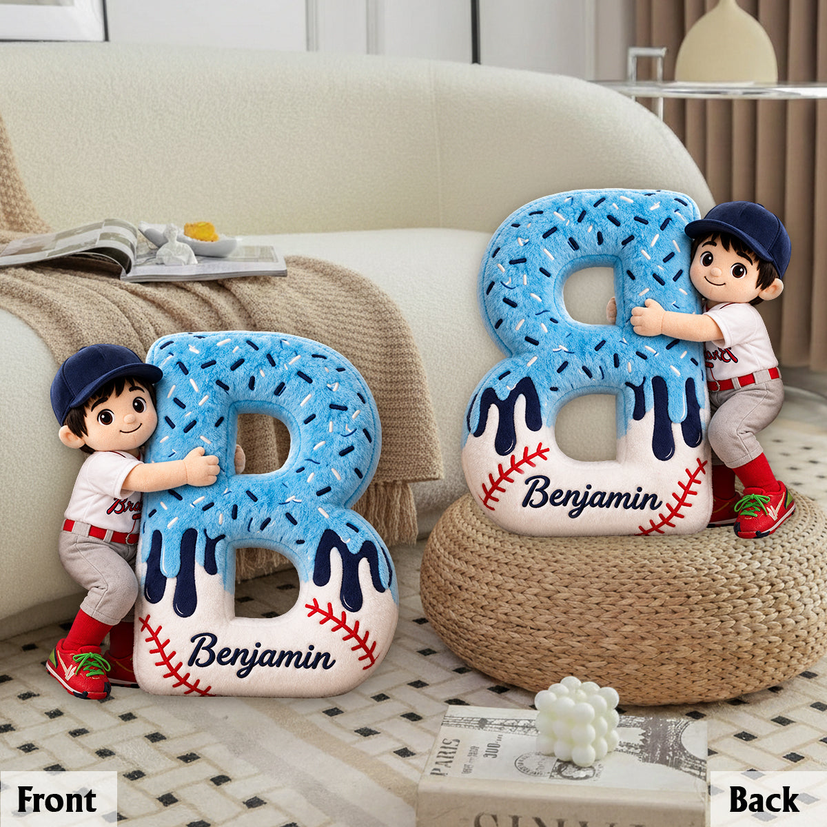 Love Sport - Personalized Baseball Premium Faux Fur Pillow