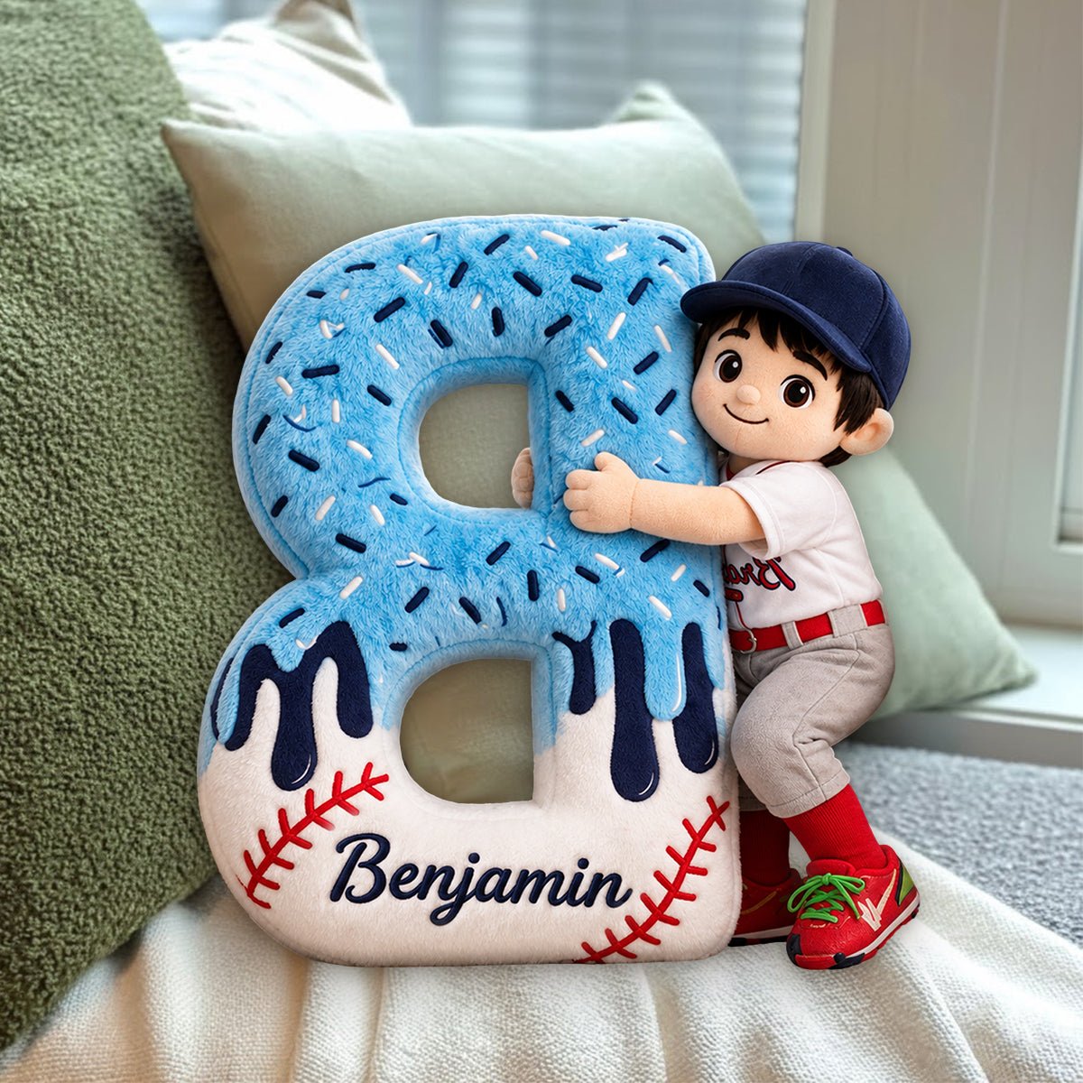 Love Sport - Personalized Baseball Premium Faux Fur Pillow