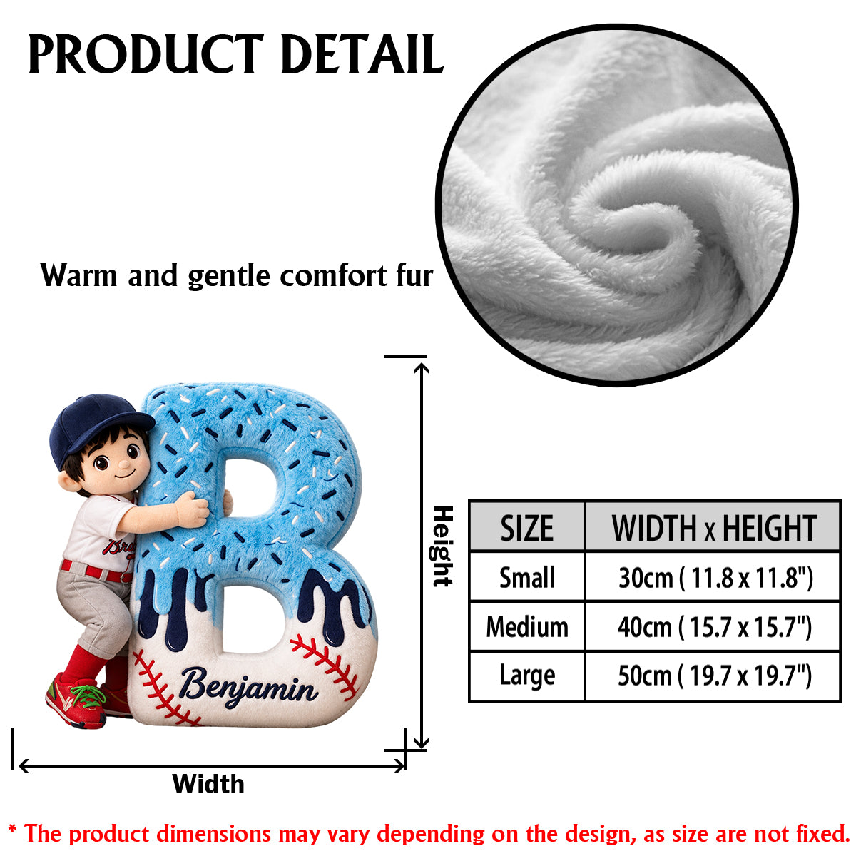 Love Sport - Personalized Baseball Premium Faux Fur Pillow