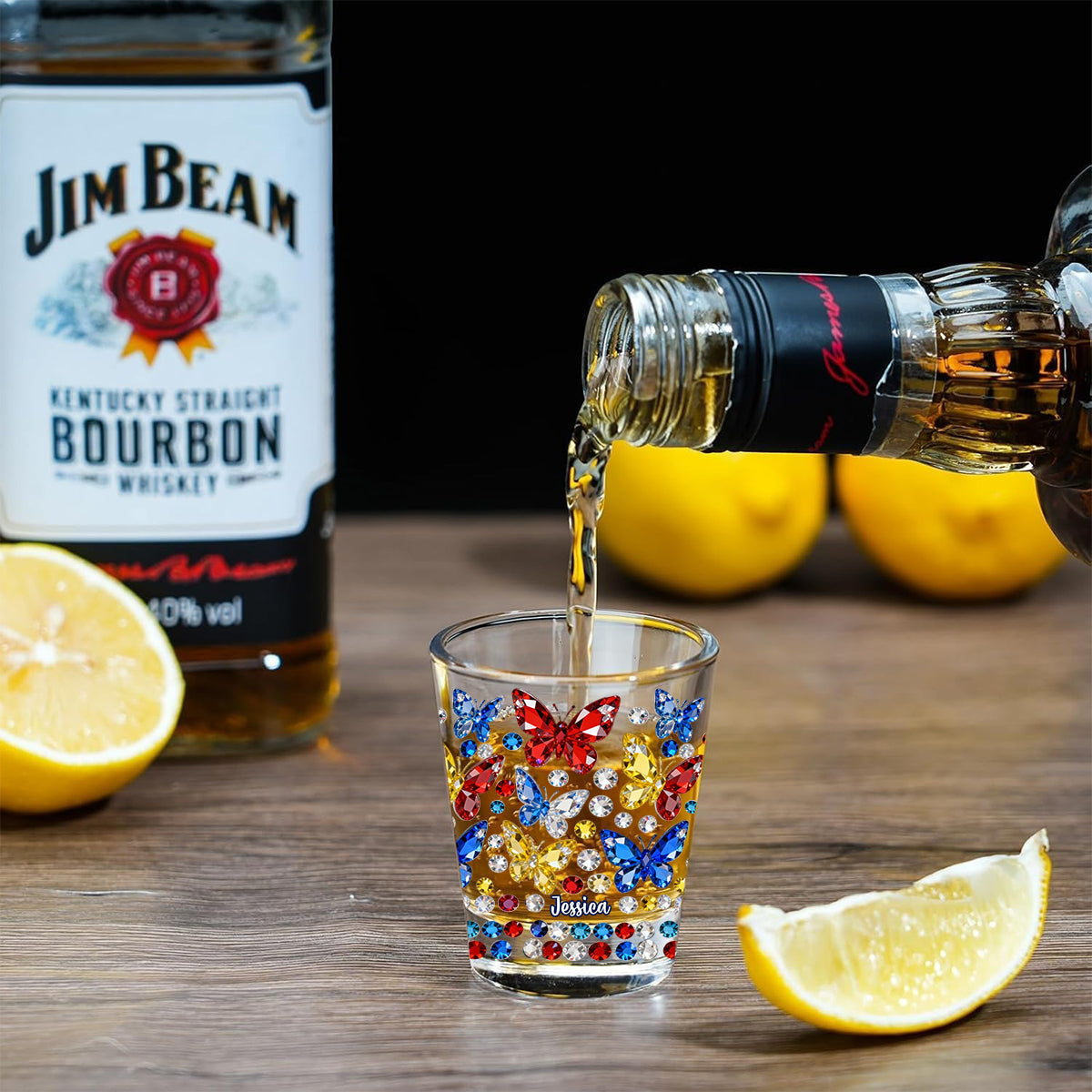 Wunderschöner Schmetterling – personalisiertes Schmetterlings-Schnapsgläser-Set