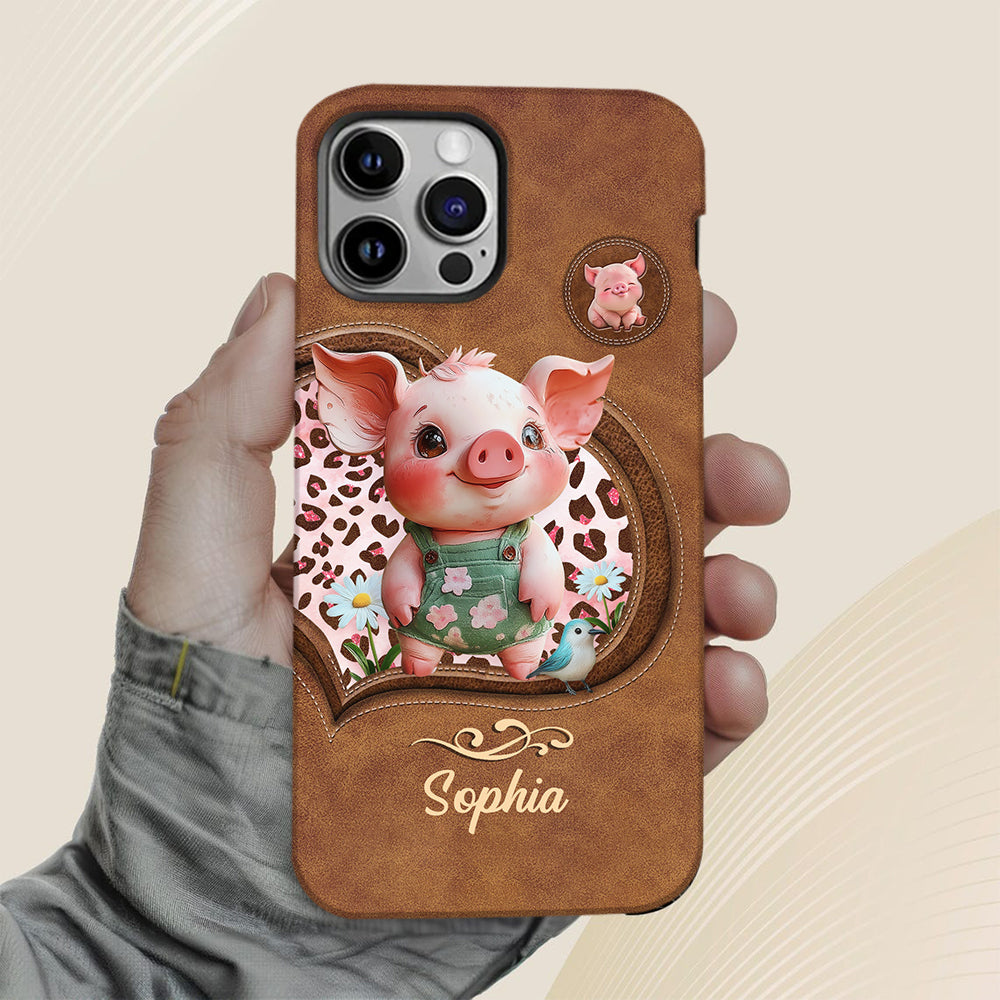 Niedliches Schwein – Personalisierte Handyhülle für Schweineliebhaber mit Volldruck