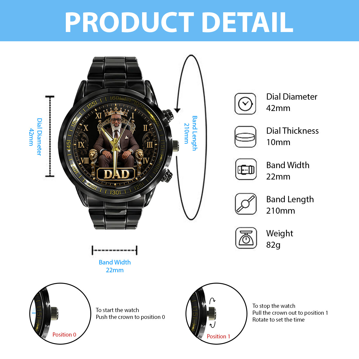 Custom Any Photo Gift For Dad/Grandpa/Uncle... - Personalized Father Hand Watch