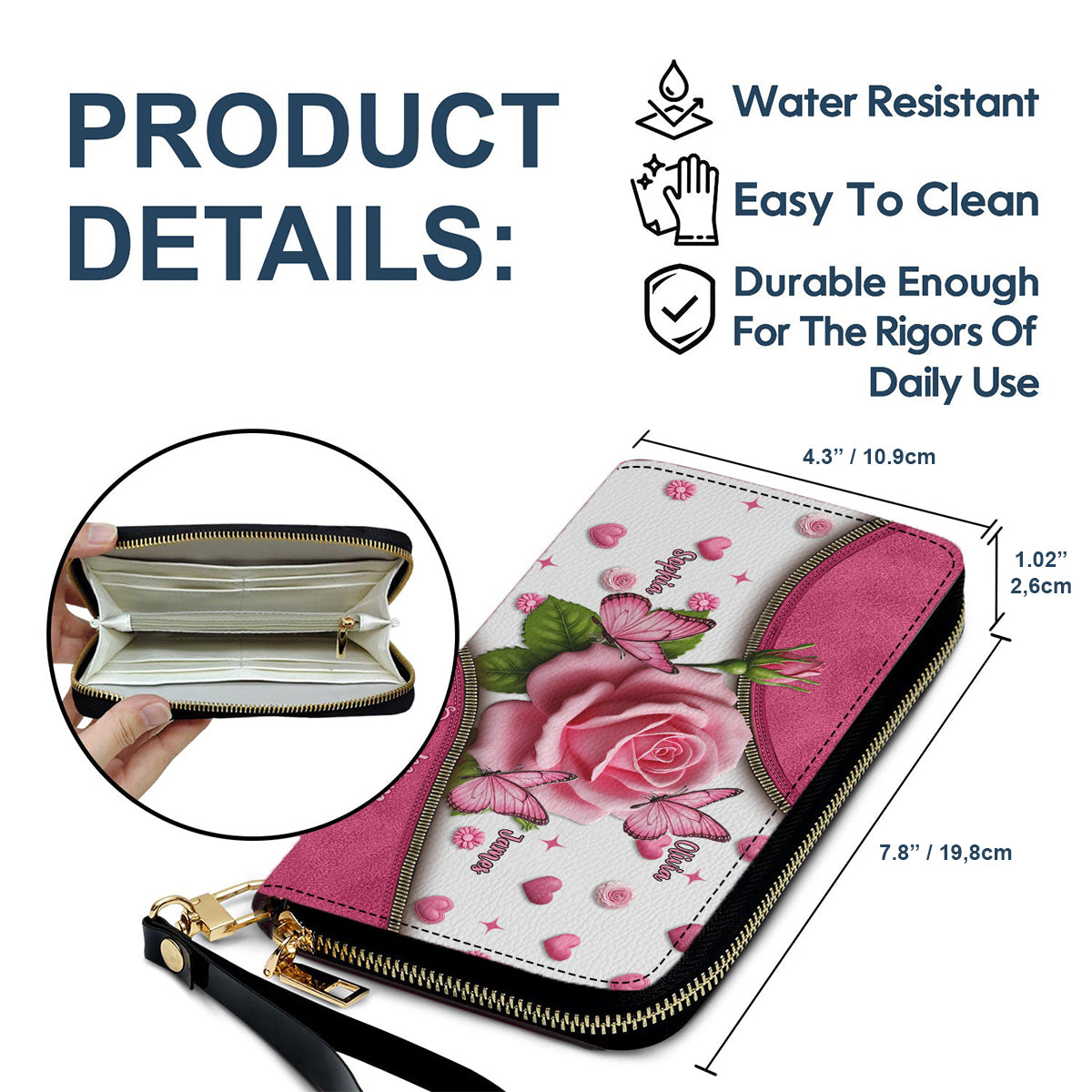 Mein wunderschönes Geschenk für Mama und Oma – personalisierte lange Ledergeldbörse für Mütter