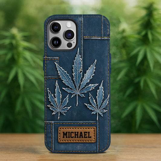 Distressed Denim Marijuanas - Personalized Weed Full Print Phone Case