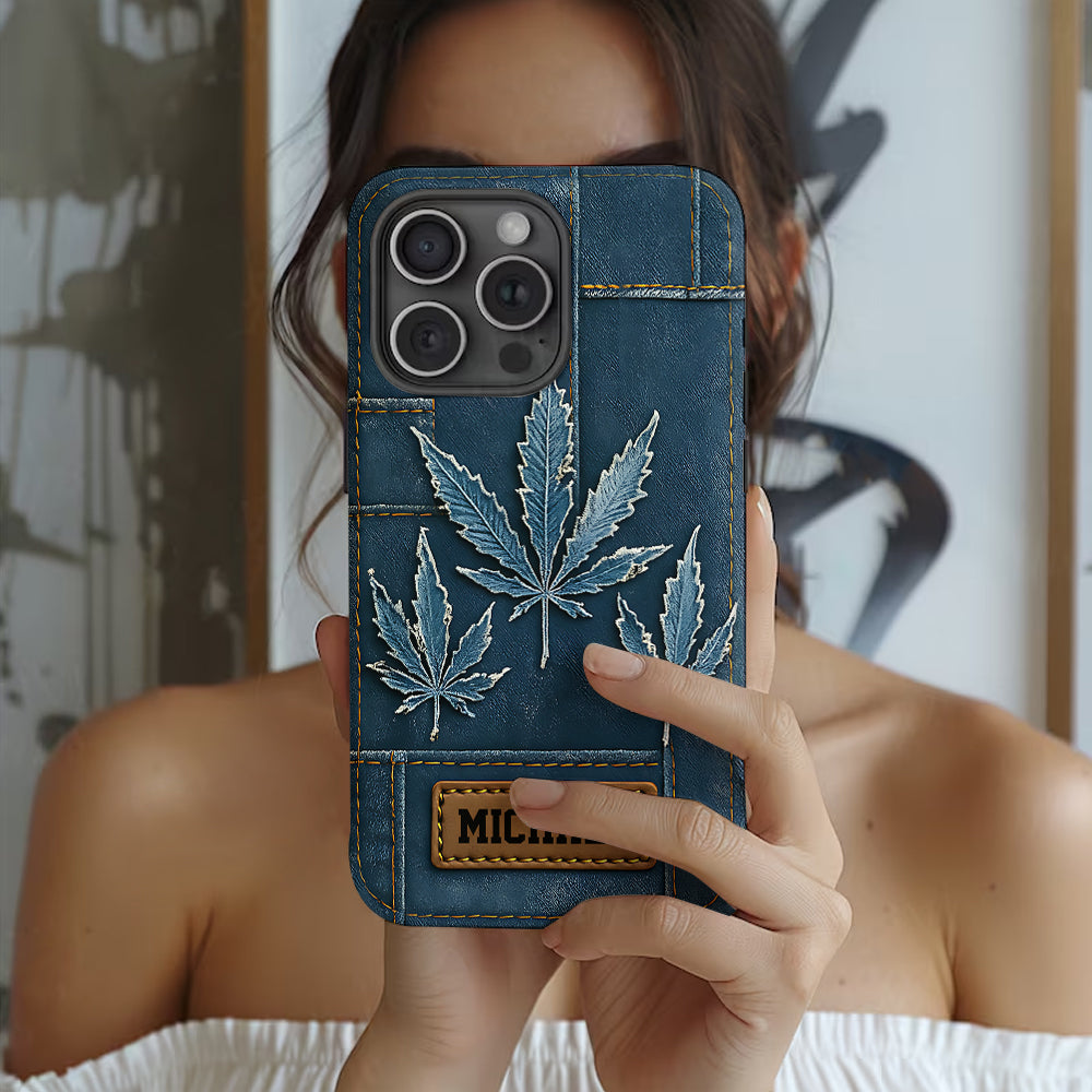 Distressed Denim Marijuanas - Personalized Weed Full Print Phone Case