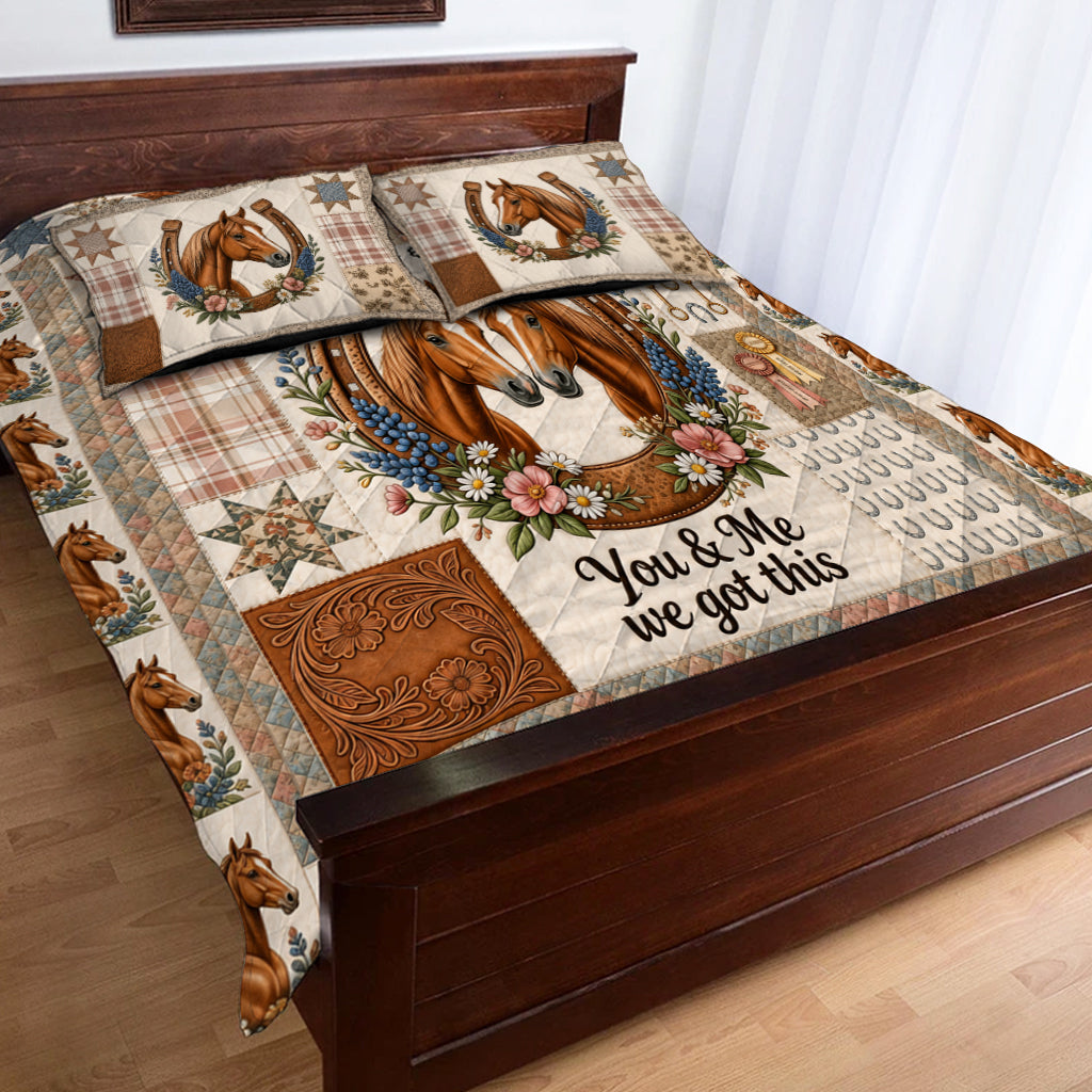 You & Me We Got This - Personalized Horse Quilt Set