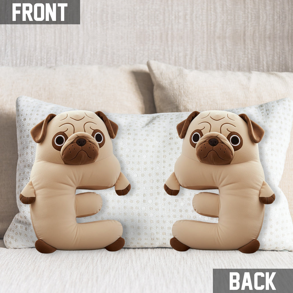 Cute Pug - Personalized Dog Shaped Pillow