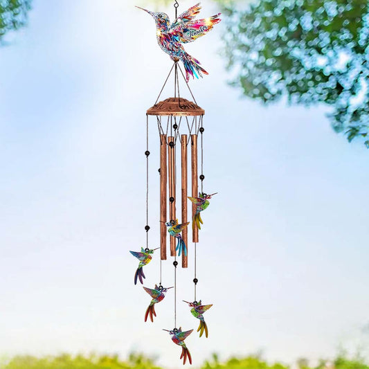 Wunderschöne Kolibris – Personalisiertes Kolibri-Windspiel mit Anhängern