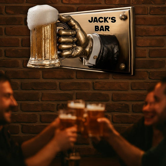 Beer Time - Gift For Bar - Personalized Beer Cut Metal Sign