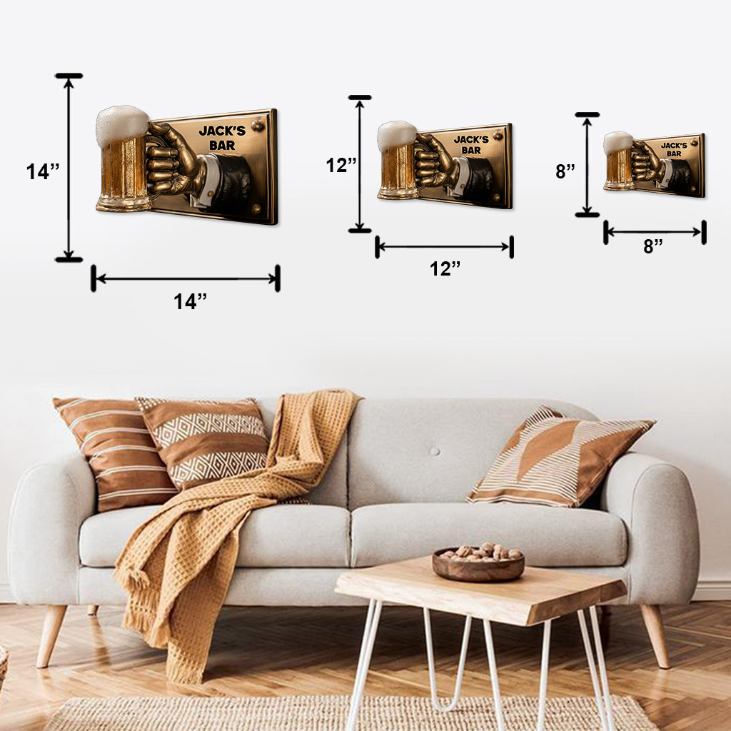 Bierzeit – Geschenk für die Bar – Personalisiertes Bierschild aus Metall